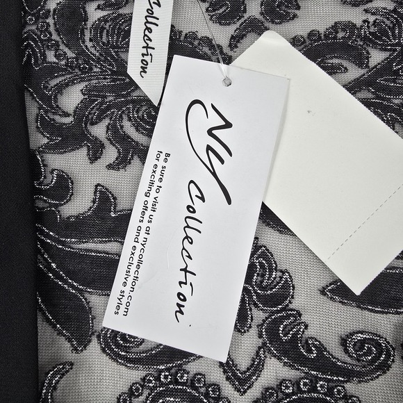 NY Collection Women's Size Small Black White Lace Top New With Tags - Picture 4 of 7